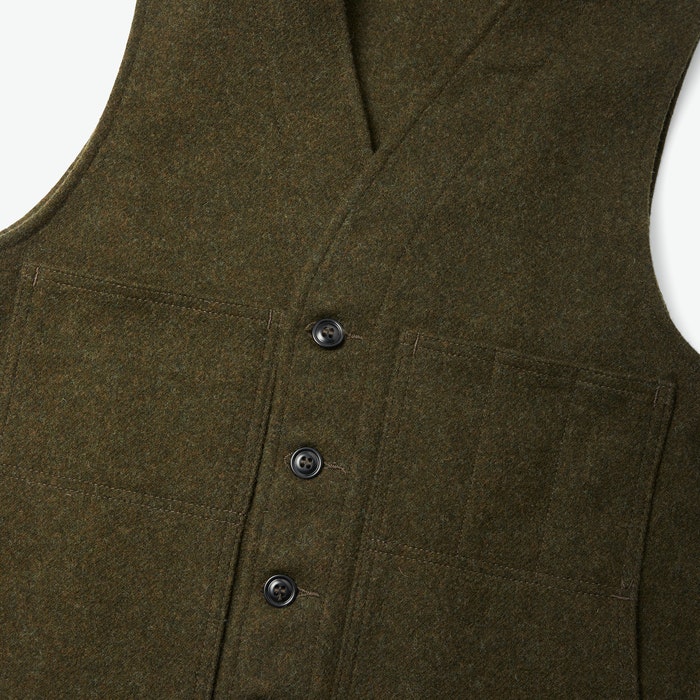 Mackinaw Wool Vest in Forest Green - Image 3
