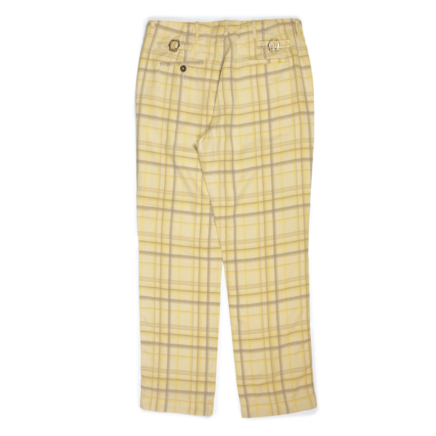 Printed Corral Plaid Chinos in Sunflower - Image 3
