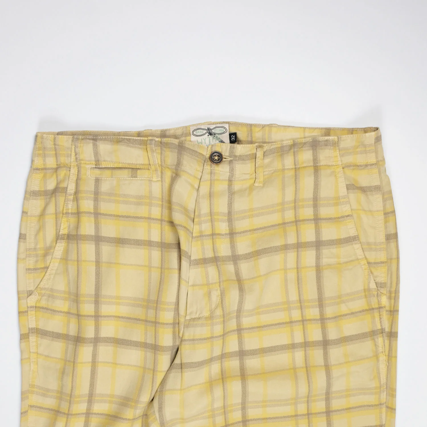 Printed Corral Plaid Chinos in Sunflower - Image 4
